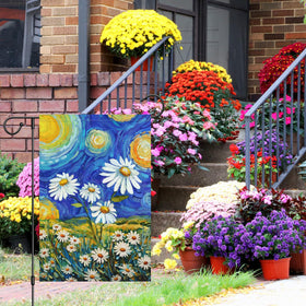 Louise Maelys double sided flag shows the same spring motif from every side.