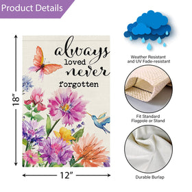 Louise Maelys memorial flag features top sleeve for easy flagpole attachment