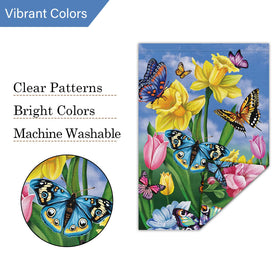 Louise Maelys spring entrance flag ideal for patios, gates, and garden paths.