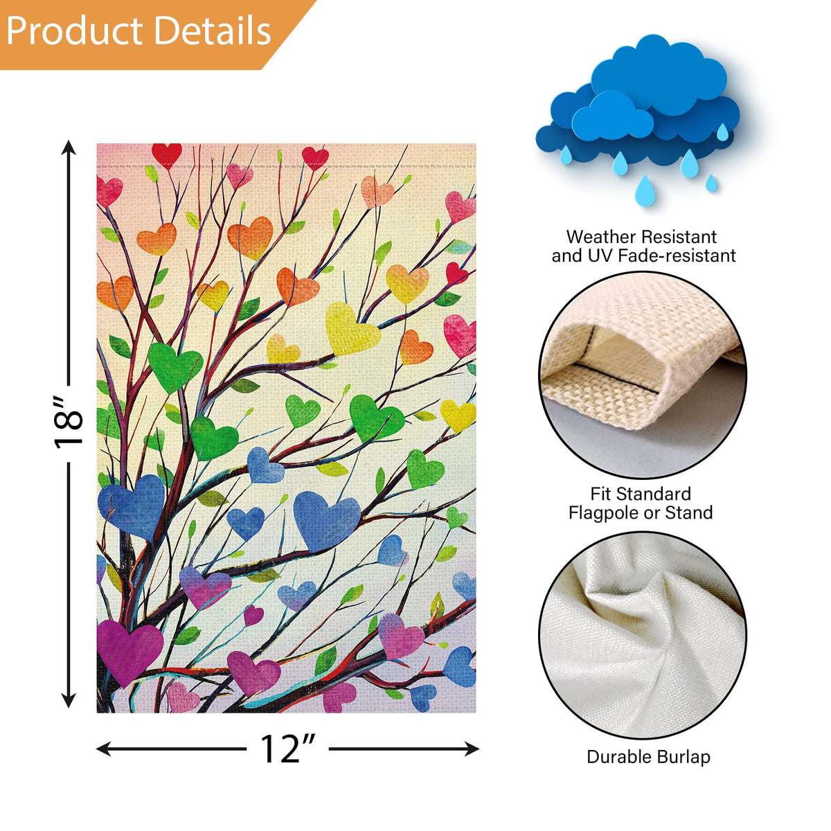 Louise Maelys weatherproof polyester Pride flag for year-round display