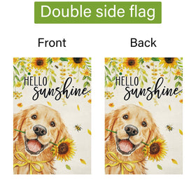 Louise Maelys welcome sunshine yard flag ideal for front yards and gardens