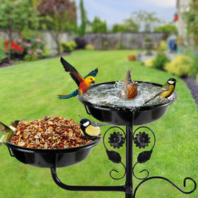 Lounginglife versatile garden decor doubles as a bird feeder.