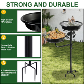 Lounginglife clamp option bird bath for railing adds versatile mounting.