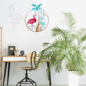 Lounsweer flamingo wall hanging showcases vibrant colors and easy mounting