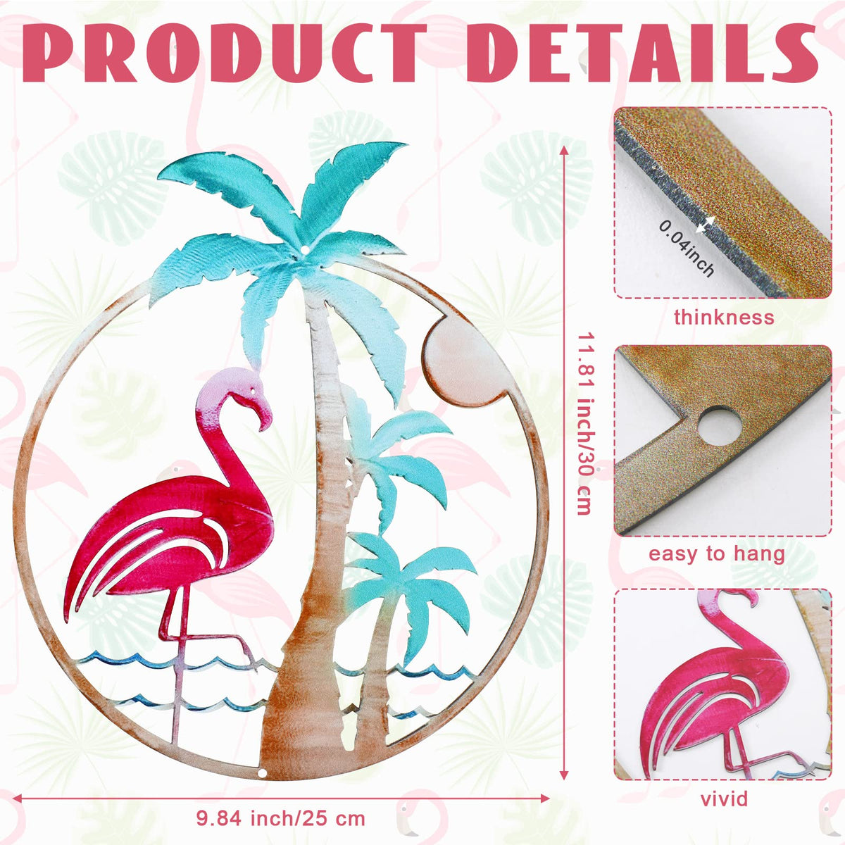 Lounsweer flamingo wall art welcome sign adds curb appeal to entryways and porches