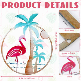 Lounsweer flamingo wall art welcome sign adds curb appeal to entryways and porches