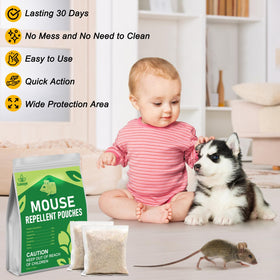 Lousye peppermint granules close-up showing natural ingredients for humane deterrence.