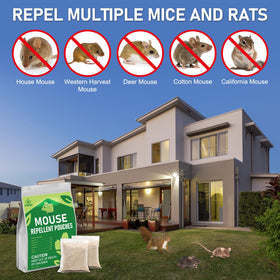 Lousye pouch placed in attic or storage to deter mice.