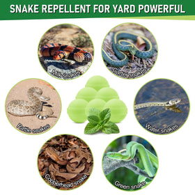 Lousye snake repellent pill packaging for easy yard placement.