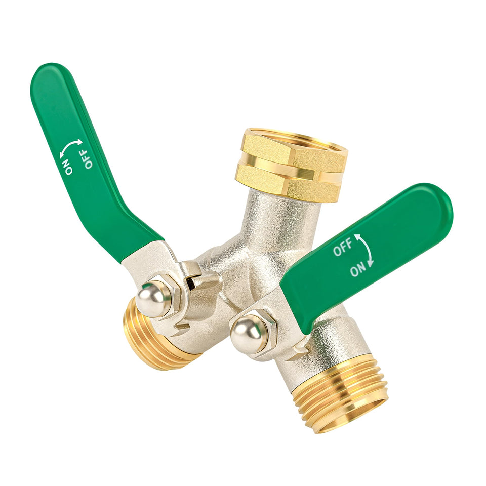 Love is War hose splitter dual outlets in brass for flexible watering setups at once