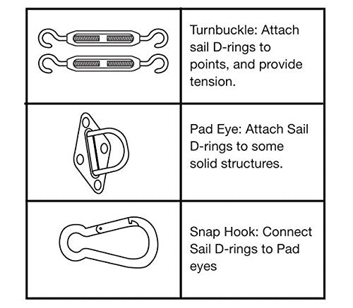 LOVE STORY carabiner hook supports quick, secure shade sail attachments.