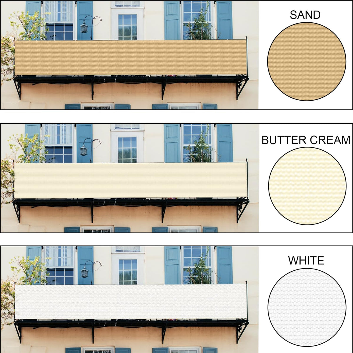 LOVE STORY HDPE fabric close-up highlights durable, UV-protected privacy screen.