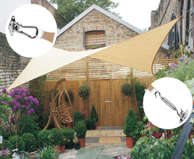 LOVE STORY screws provide durable mounting for outdoor shade sail installations.
