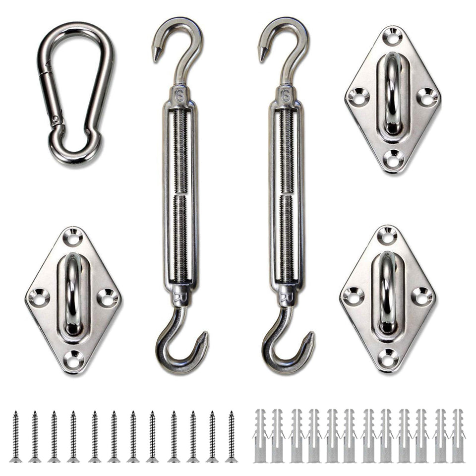 LOVE STORY turnbuckle, 6-8 inches, enables adjustable tension for triangle shade sails.