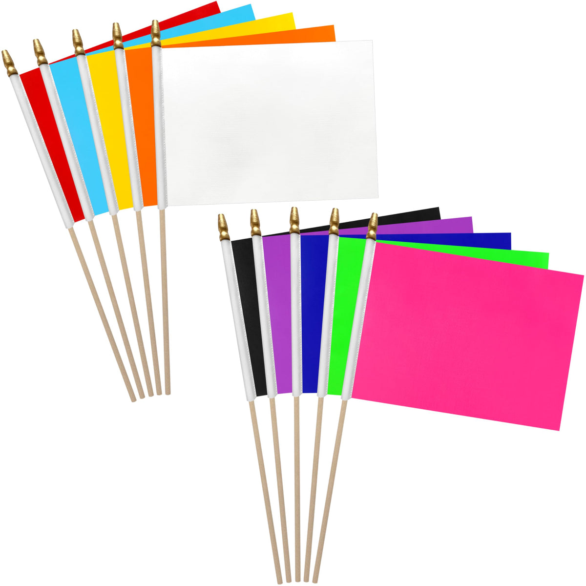 LoveVC flag in solid red on a wood stick for bold display