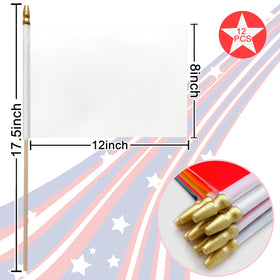 LoveVC flag in solid white on a wood stick for clean contrast