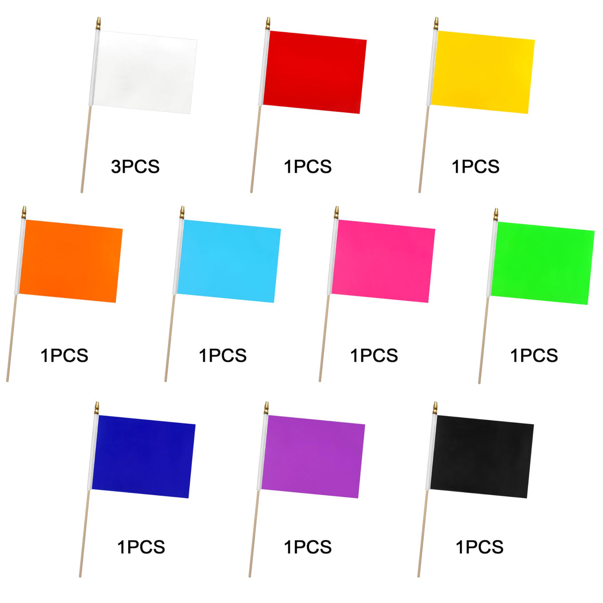 LoveVC flags with wood sticks showing assembly and use