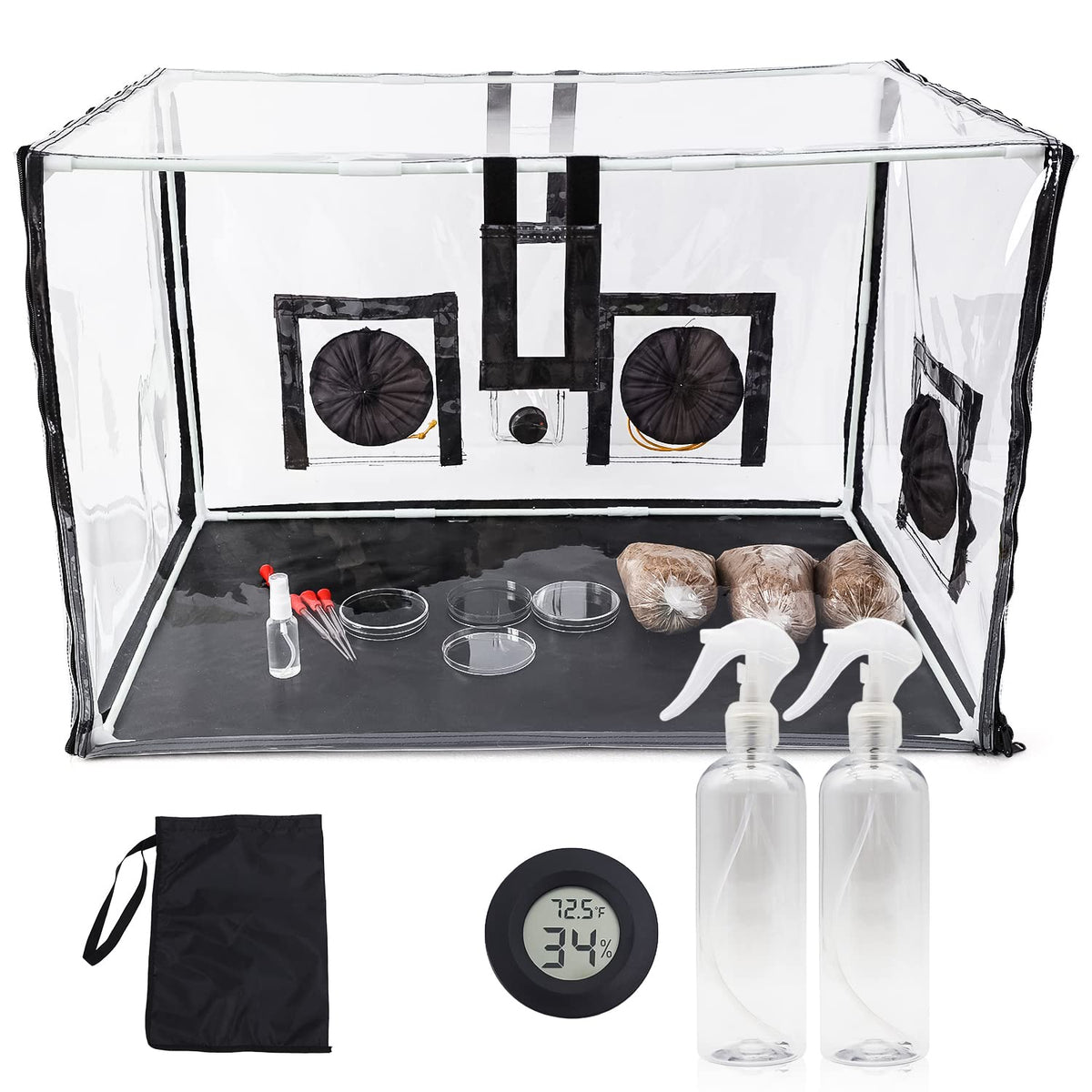 Lovely Ran large still air box mushroom tent with clear walls for easy growth observation