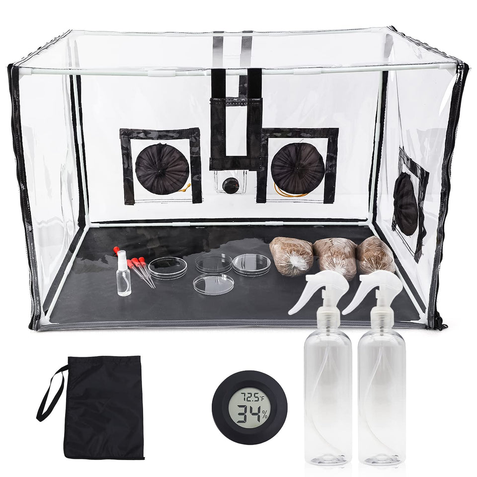 Lovely Ran large still air box mushroom tent with clear walls for easy growth observation