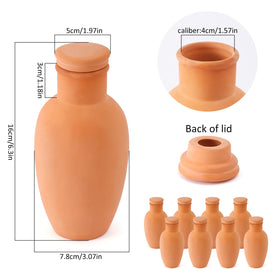 Lovely Ran terracotta water spike buried in soil provides controlled hydration