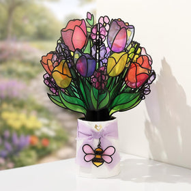 Lovepop 3D pop-up tulips design showcases intricate craftsmanship