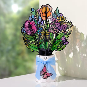 Pansies add stained-glass color to walls with Lovepop charm