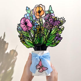 Close-up of vibrant poppies casting colorful shadows with Lovepop Garden Glow