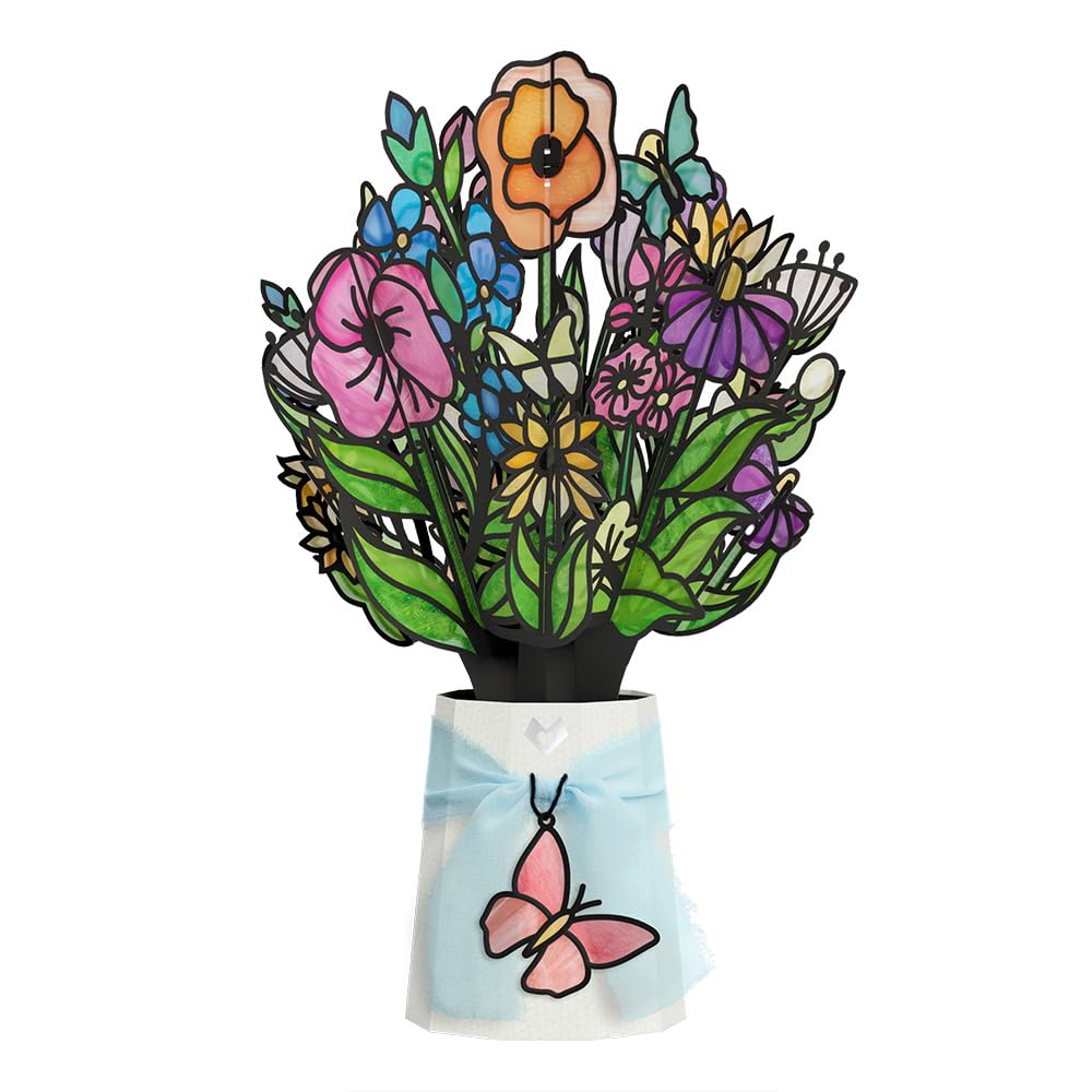 Lovepop Garden Glow Suncatcher Bouquet in a sunlit window brightens any room
