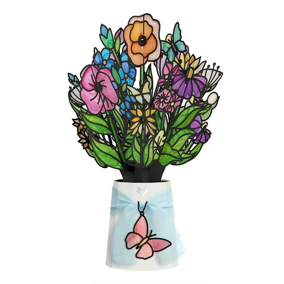 Lovepop Garden Glow Suncatcher Bouquet in a sunlit window brightens any room
