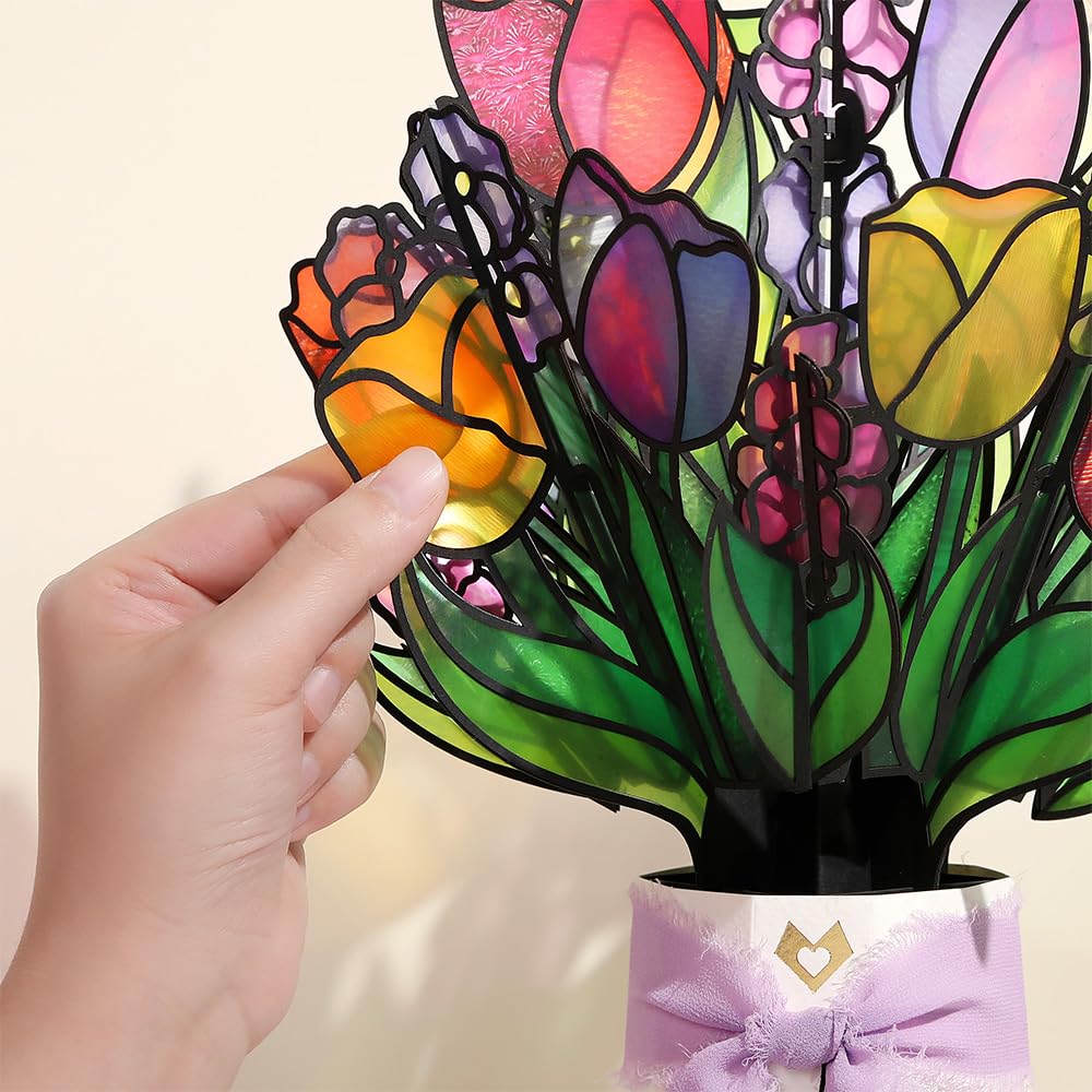 Lovepop Tulip petals glow with stained-glass-like color in sunlight