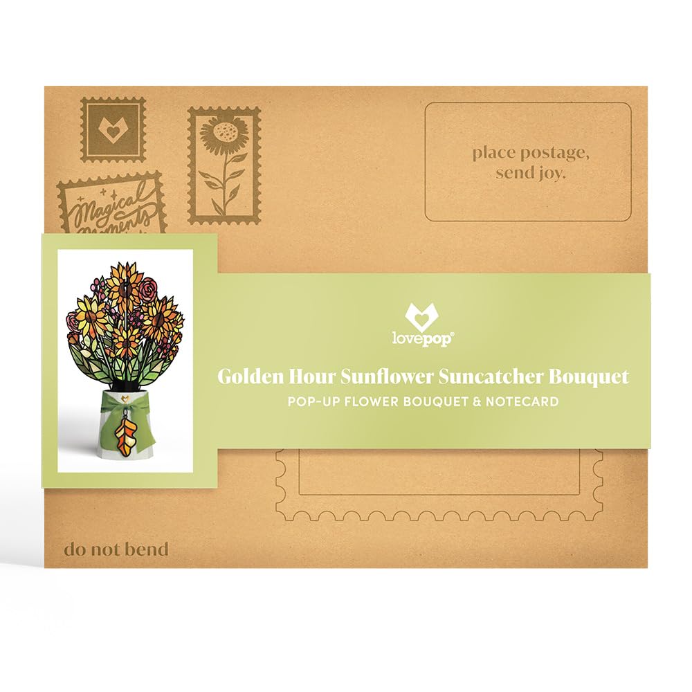 Lovepop oak-leaf charm adds a delicate touch to the floral design.