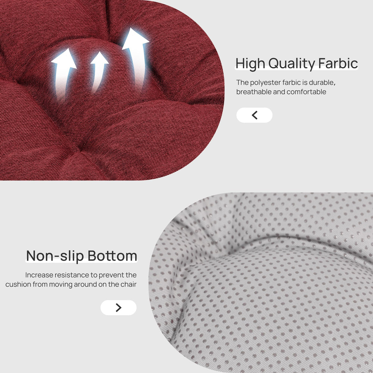 Love's cabin burgundy chair cushion ideal for dining and office chairs.