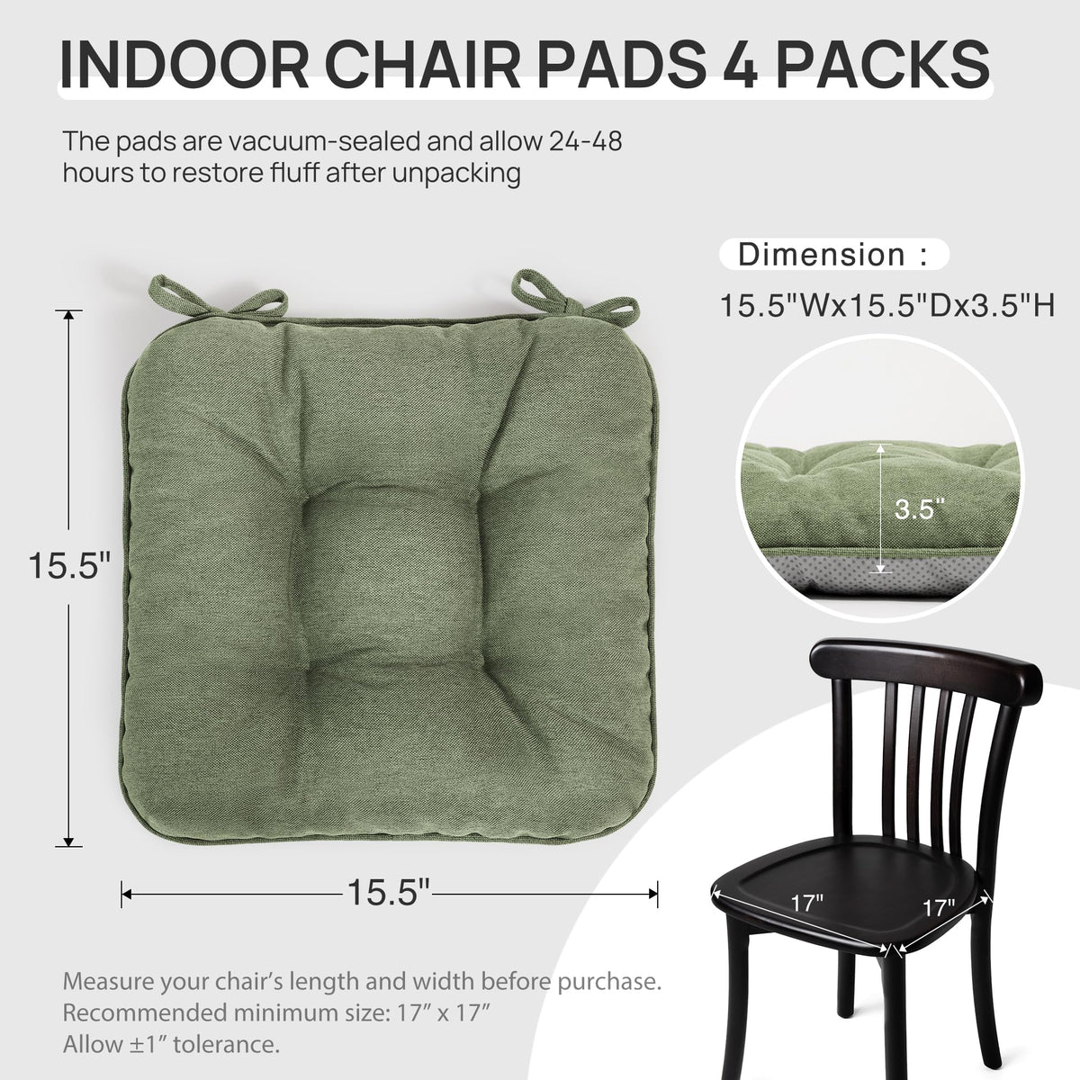 Love's cabin green cushions, close-up of soft memory foam for daily support.