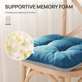 Love's cabin memory foam chair cushions on a dining chair for versatile comfort