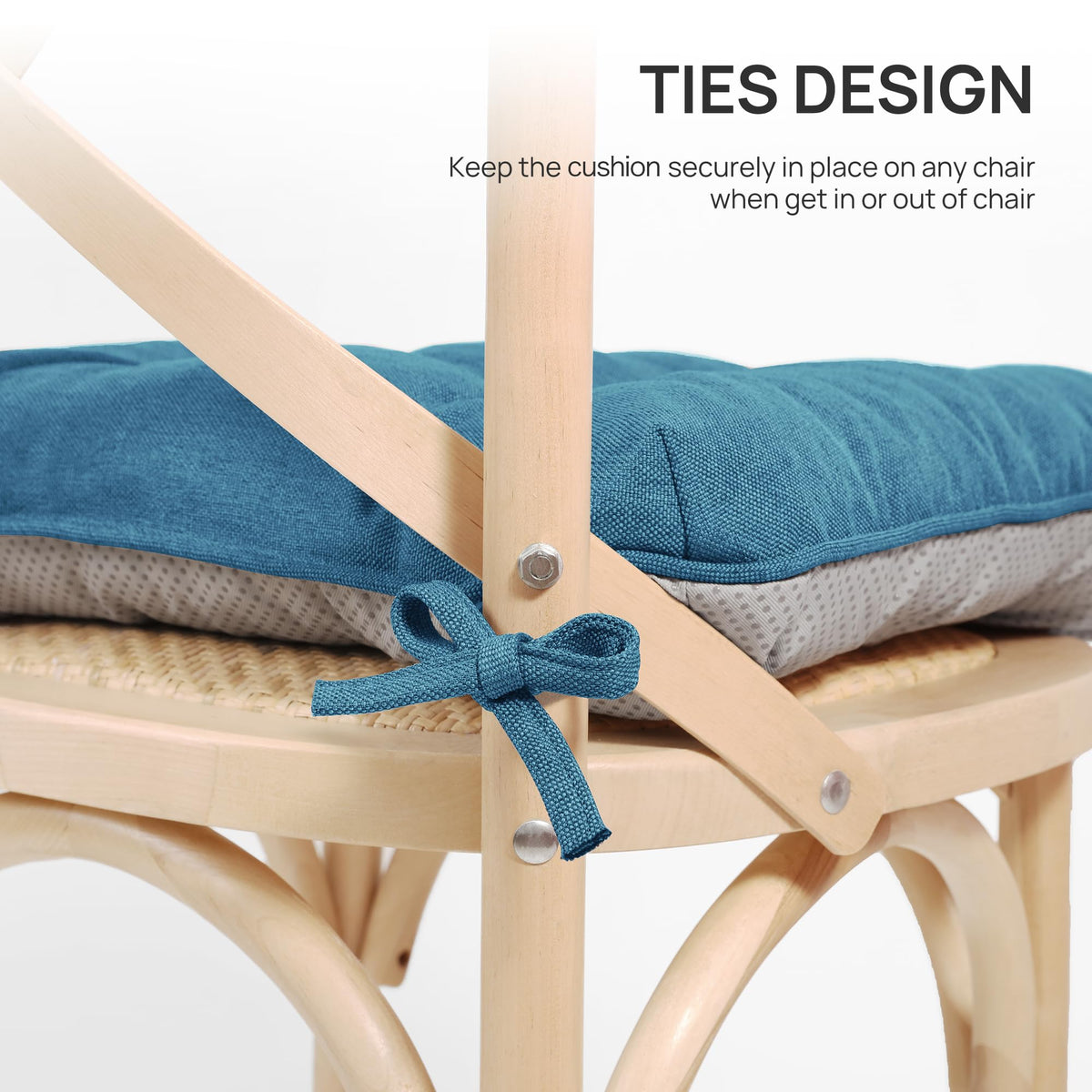 Love's cabin memory foam chair cushions on an office chair for back support