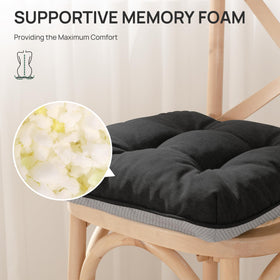 Love's Cabin cushions on a dining chair — versatile comfort for meals.