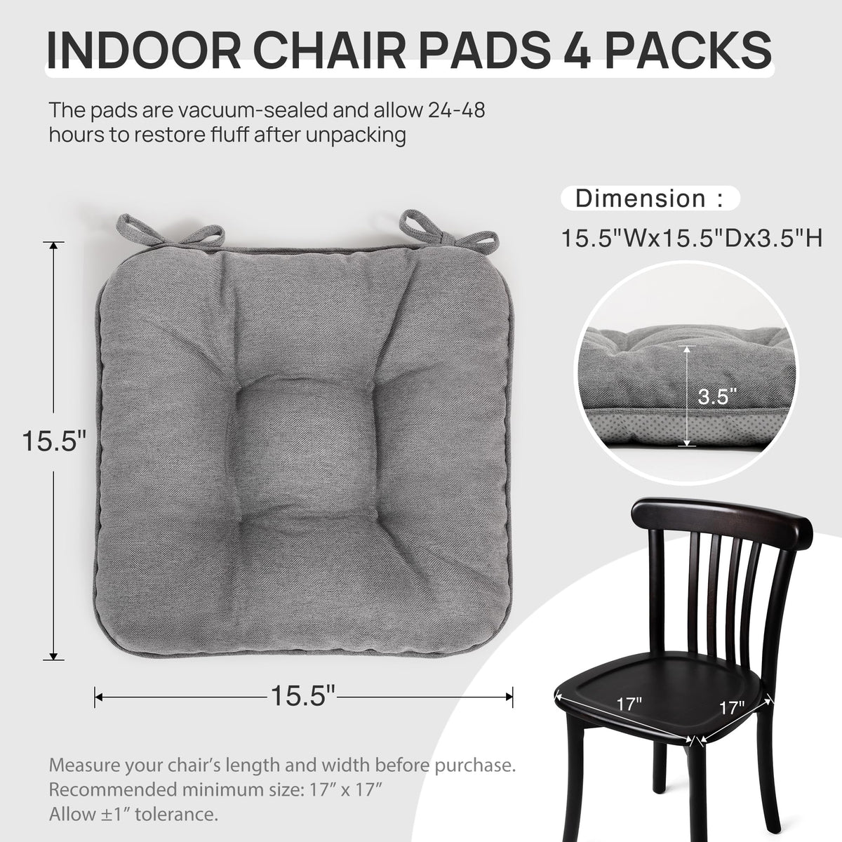 Love's cabin memory foam seat pad on a chair, highlighting all-day comfort.