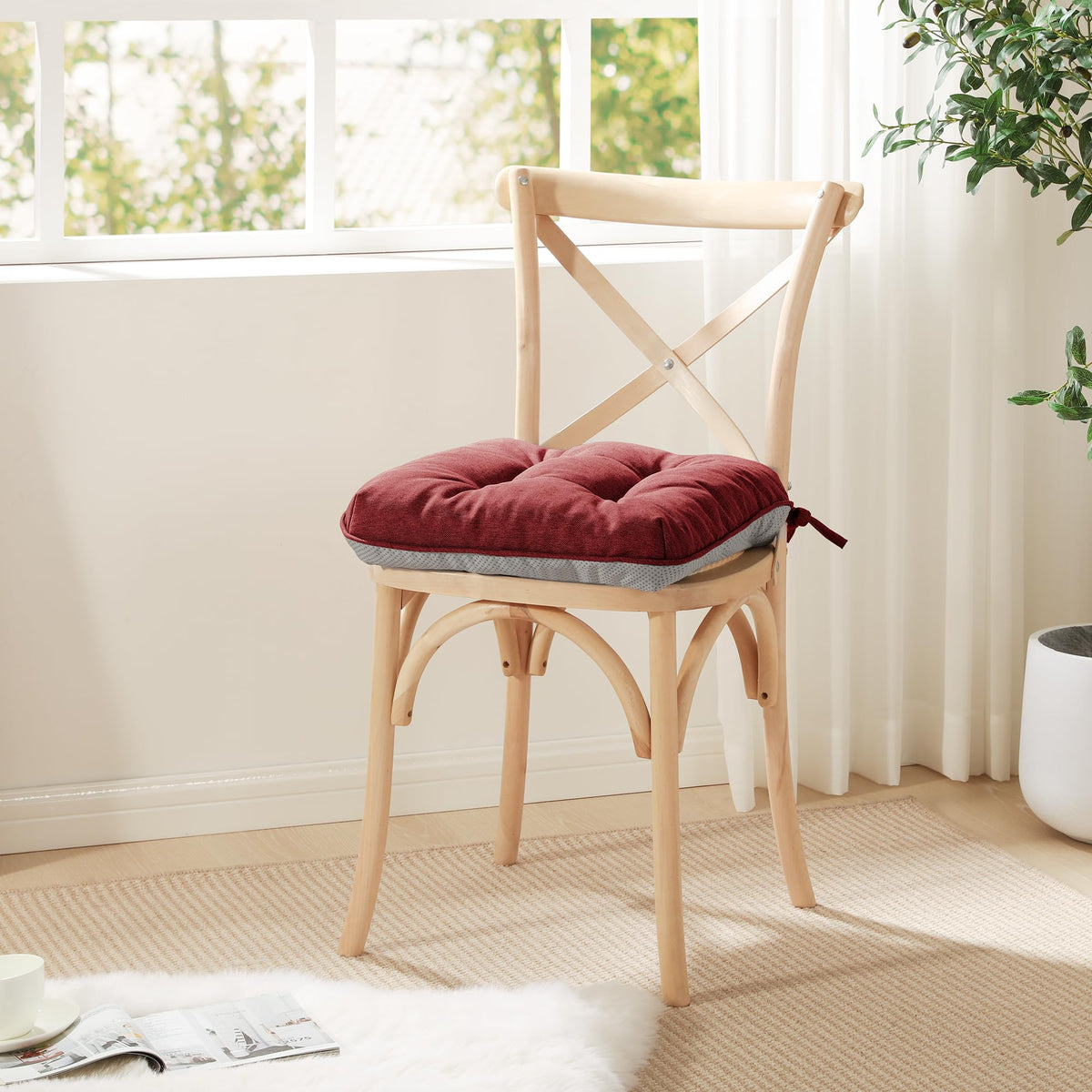Love's cabin set of four memory foam cushions enhances any dining setup.