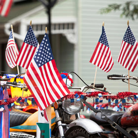 LoveVC two-sided flags stay bright with colorfast polyester for outdoor use.