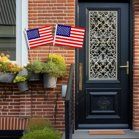LoveVC patriotic flags arranged as desk, garden, or classroom decor.
