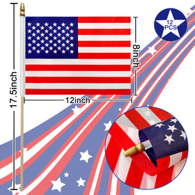 LoveVC polyester flag close-up shows double-sided print and tight edge stitching.