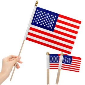 LoveVC USA flag 8x12 on-stick for outdoor display with vibrant color.