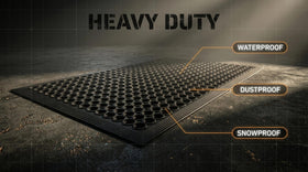 Lovinland doormat easy-clean action; vacuum or hose for quick maintenance.