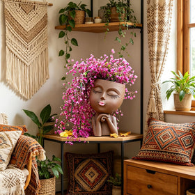 LovTocTic head planter decorative vase for dried flowers
