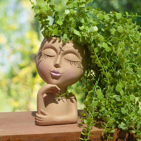 LovTocTic Lady Statue Plant Pot adds quirky boho charm.