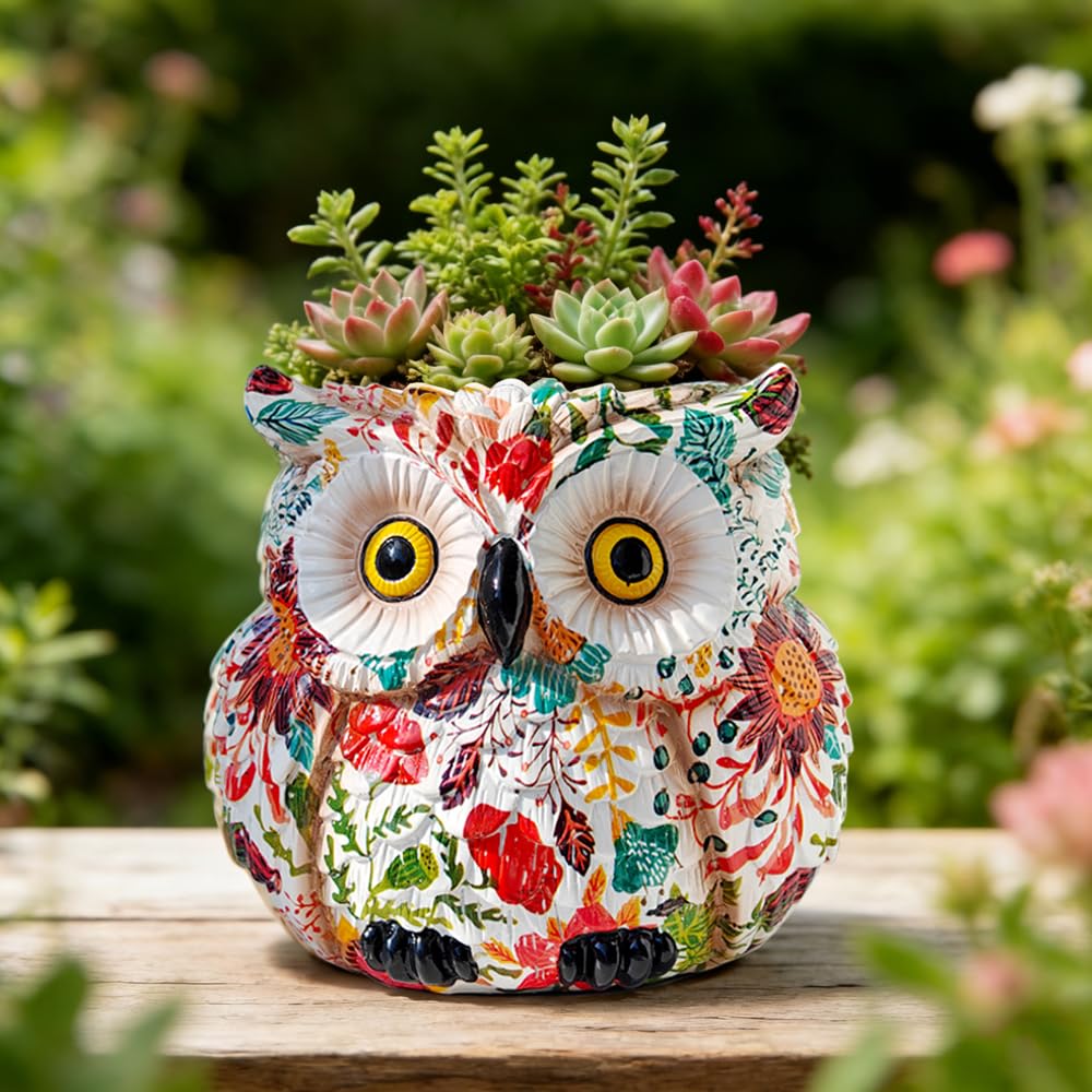 Compact LovTocTic Owl Planter fits tight spaces.