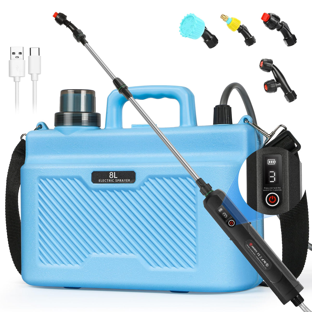 Lovydro battery-powered sprayer 2 gallon for easy handheld garden coverage