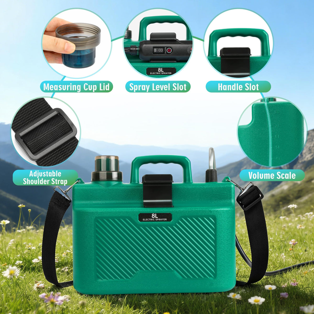 Lovydro four-nozzle set enables versatile spraying patterns.