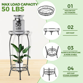 Loyal Tiger plant stand side view demonstrates balanced three-leg base for indoor or outdoor use
