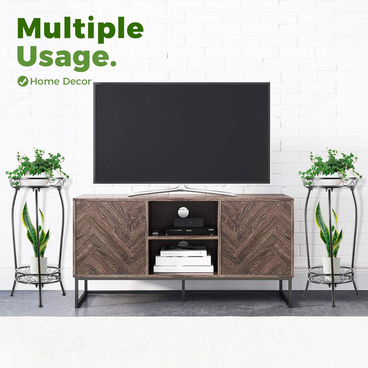 Loyal Tiger plant stand with potted plants demonstrates versatile indoor-outdoor display